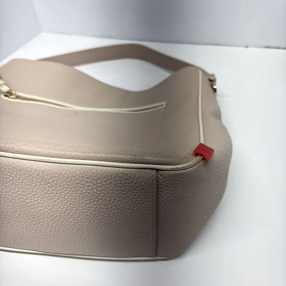 Kate Spade Michaela Crossbody Blush Pink Gray Trim Pebble Leather Cross  Strap